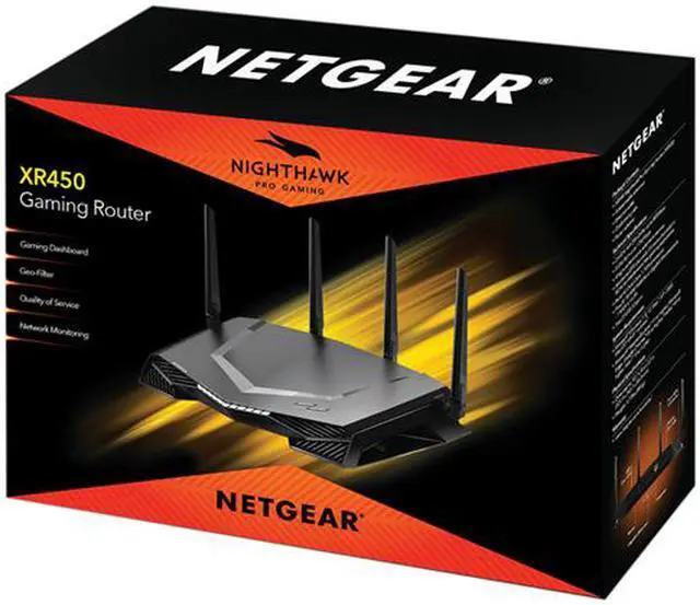 Alt view image 5 of 6 - NETGEAR XR450 Nighthawk Pro Gaming WiFi Router - AC2400 Dual-Band Quad Stream Gigabit, Gaming Dashboard, Geo Filter, Quality of Service (QoS), Gaming VPN Client and More
