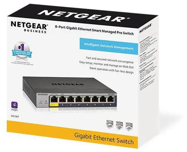 Alt view image 10 of 10 - Netgear ProSafe GS108T 8-Port Gigabit Ethernet Smart Switch, GS108T-300NAS