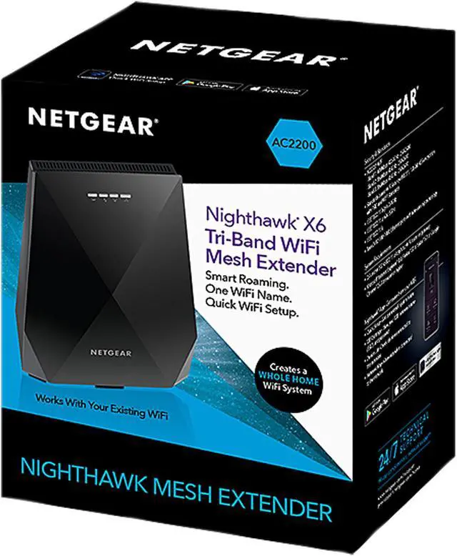 Alt view image 7 of 7 - NETGEAR EX7700-100CNS Nighthawk X6 Tri-Band Wi-Fi Mesh Extender