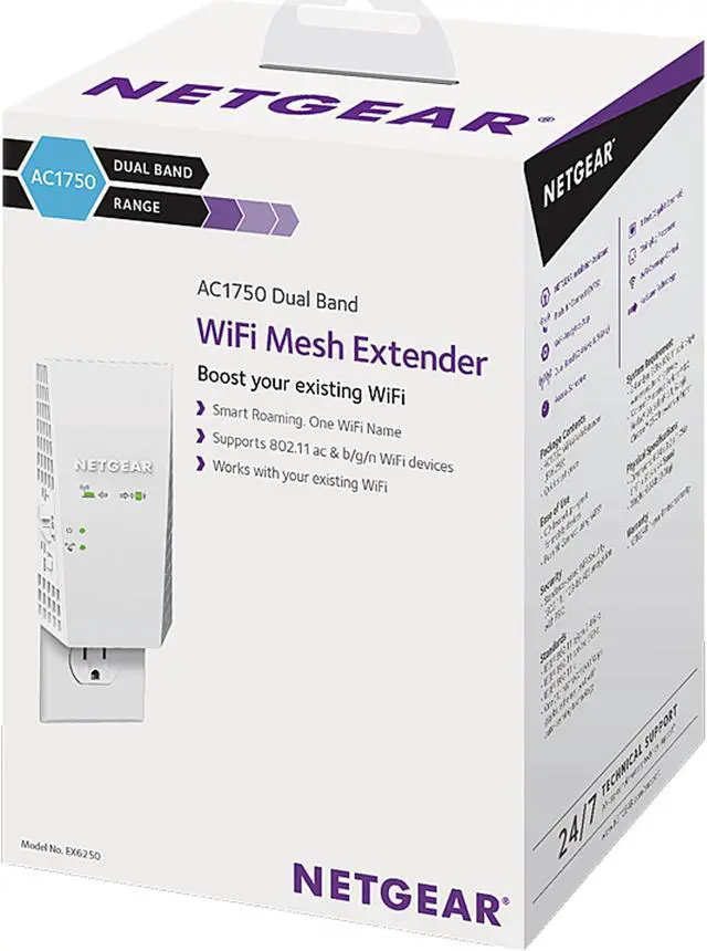 Alt view image 6 of 6 - NETGEAR EX6250-100CNS AC1750 Wi-Fi Mesh Extender
