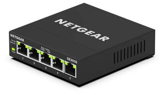 Alt view image 3 of 11 - Netgear GS305E 5-Port Gigabit Ethernet SOHO Plus Easy Smart Managed Essentials Switch, GS305E-100NAS