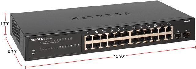 Alt view image 2 of 3 - NETGEAR 26-Port Gigabit Ethernet Smart Switch (GS324T) - with 2 x 1G SFP