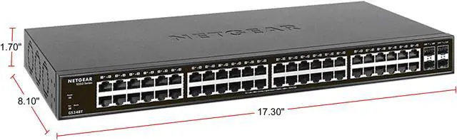 Alt view image 2 of 4 - NETGEAR 52-Port Gigabit Ethernet Smart Switch (GS348T) - with 4 x 1G SFP