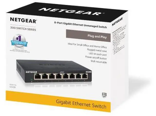 Alt view image 8 of 8 - Netgear GS308 8-Port Gigabit Ethernet Unmanaged Switch, GS308-300PAS