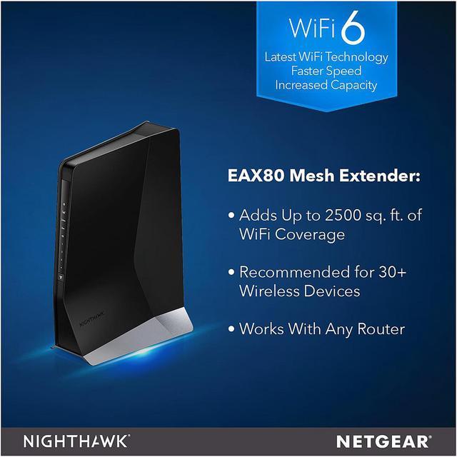 NETGEAR Nighthawk WiFi 6 Mesh Range Extender EAX80 - Add up to