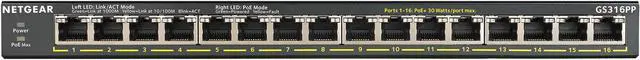 Main image of NETGEAR 16-Port Gigabit Ethernet Unmanaged PoE+ Switch with FlexPoE (183W) | GS316PP