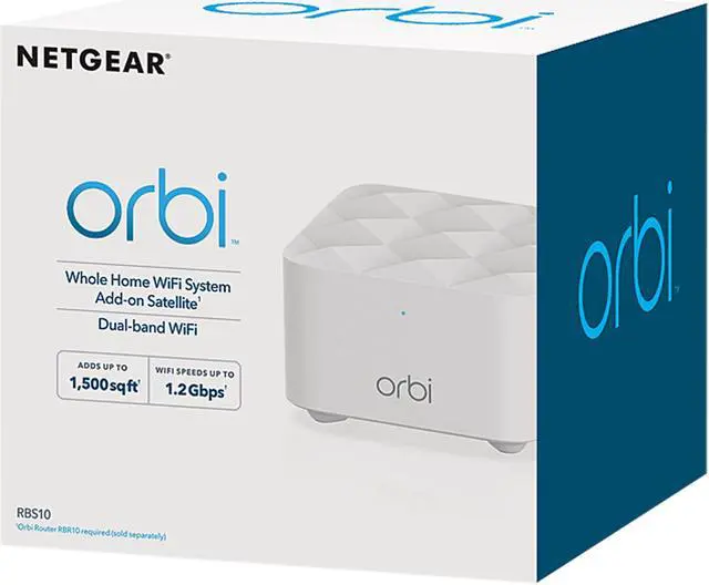 Alt view image 6 of 7 - Netgear Orbi Mesh WiFi Satellite Adds up to 1,500 sq. ft. 1.2Gbps Dual-band WiFi (RBS10)