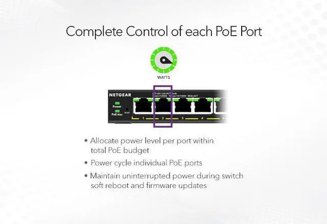 Alt view image 9 of 10 - Netgear GS308EP 8-Port Gigabit Ethernet PoE+ Smart Managed Plus Switch (62W), GS308EP-100NAS