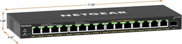 NETGEAR 16-Port PoE Gigabit Ethernet Plus Switch (GS316EPP