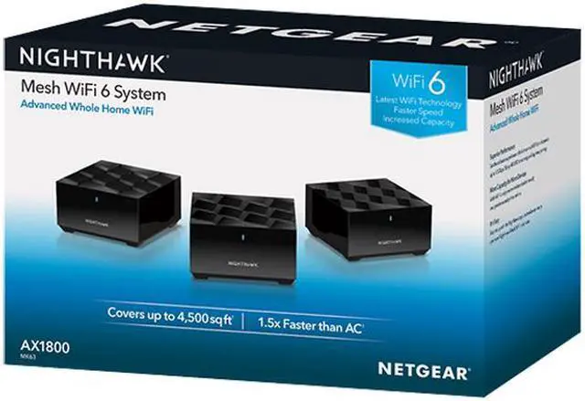 Alt view image 8 of 8 - Netgear MK63-100CNS Nighthawk Mesh Wi-Fi 6 System Black