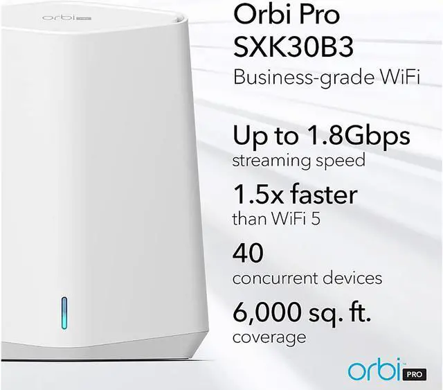 Alt view image 2 of 6 - NETGEAR Orbi Pro WiFi 6 Tri-band Mesh System for Business or Home (SXK30B3-100NAS)