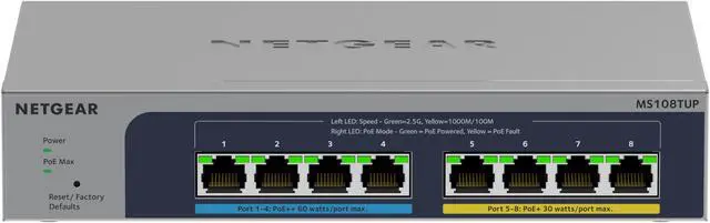 Alt view image 3 of 15 - 8-Port Multi-Gigabit (2.5G) Ethernet Ultra60 PoE++ Smart Switch