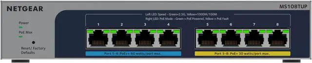 Alt view image 5 of 15 - 8-Port Multi-Gigabit (2.5G) Ethernet Ultra60 PoE++ Smart Switch