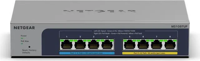 Alt view image 10 of 15 - 8-Port Multi-Gigabit (2.5G) Ethernet Ultra60 PoE++ Smart Switch