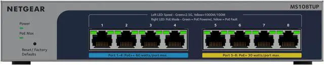Alt view image 12 of 15 - 8-Port Multi-Gigabit (2.5G) Ethernet Ultra60 PoE++ Smart Switch