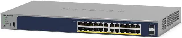 Main image of NETGEAR 28-Port PoE Gigabit Ethernet Smart Switch (GS728TPP) - Managed, Optional Insight Cloud Management, 24 x PoE+ @ 380W, 4 x 1G SFP, Desktop or Rackmount, and Limited Lifetime Protection