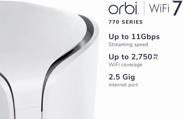 Alt view image 2 of 3 - NETGEAR Orbi 770 Series Tri-Band WiFi 7 Mesh Add-on Satellite | RBE770