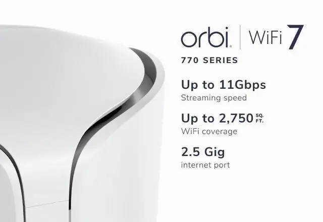 Alt view image 2 of 6 - Netgear Orbi 770 Series Tri-Band WiFi 7 Mesh Add-on Satellite, RBE770-100NAS