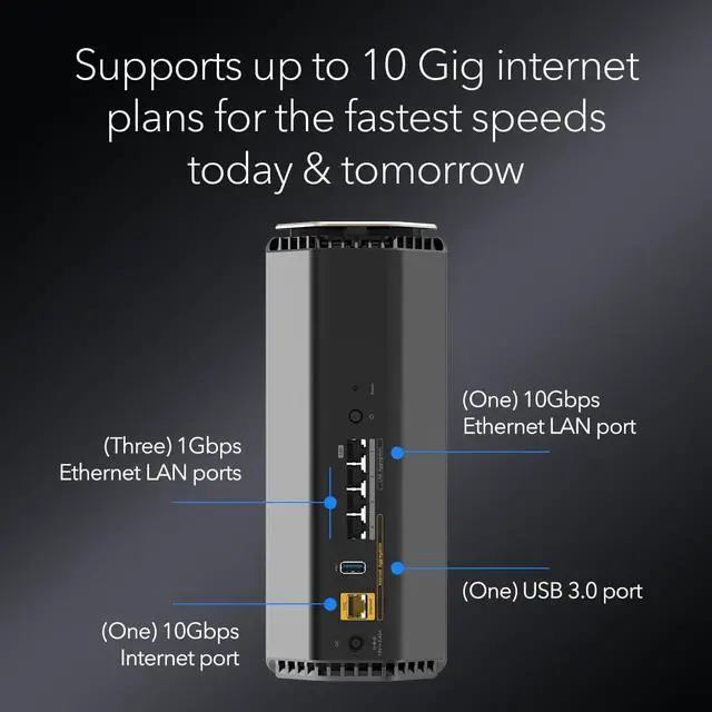 Alt view image 5 of 8 - Netgear Nighthawk RS600 Tri-Band WiFi 7 Router, BE18000 Wireless Speed (up to 18Gbps), RS500-100NAS