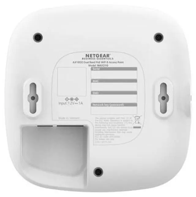 Alt view image 9 of 9 - NETGEAR WAX210 Dual Band IEEE 802.11 a/b/g/n/ac/ax/e 1.80 Gbit/s Wireless Access Point - Indoor