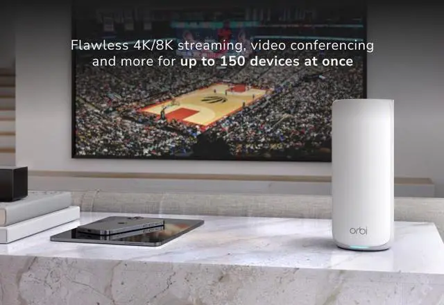 Alt view image 6 of 10 - Netgear Orbi 870 Series Tri-Band WiFi 7 Mesh System, 2-Pack Including 1 Router + 1 Satellite, RBE872-100NAS