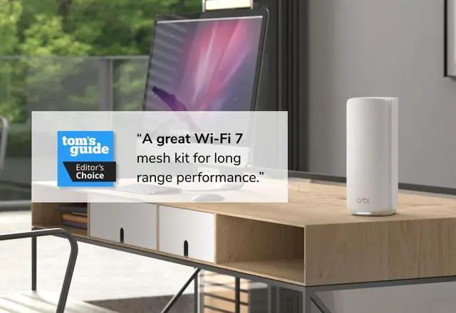 Alt view image 4 of 10 - Netgear Orbi 870 Series Tri-Band WiFi 7 Mesh System, 2-Pack Including 1 Router + 1 Satellite, RBE872-100NAS