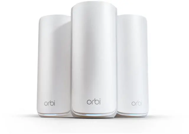 Main image of Netgear Orbi 870 Series Tri-Band WiFi 7 Mesh System, 3-Pack Including 1 Router + 2 Satellites, RBE873-100NAS