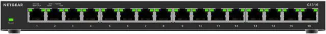 Alt view image 3 of 7 - Netgear GS316 16-Port Gigabit Ethernet Unmanaged Essentials Switch, GS316-300NAS