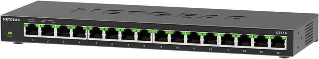 Alt view image 2 of 7 - Netgear GS316 16-Port Gigabit Ethernet Unmanaged Essentials Switch, GS316-300NAS