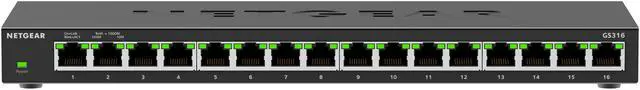 Alt view image 4 of 7 - Netgear GS316 16-Port Gigabit Ethernet Unmanaged Essentials Switch, GS316-300NAS
