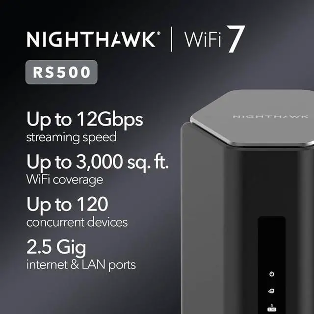 Alt view image 5 of 6 - NETGEAR Nighthawk WiFi 7 Router RS500 Wireless Routers IEEE 802.11be