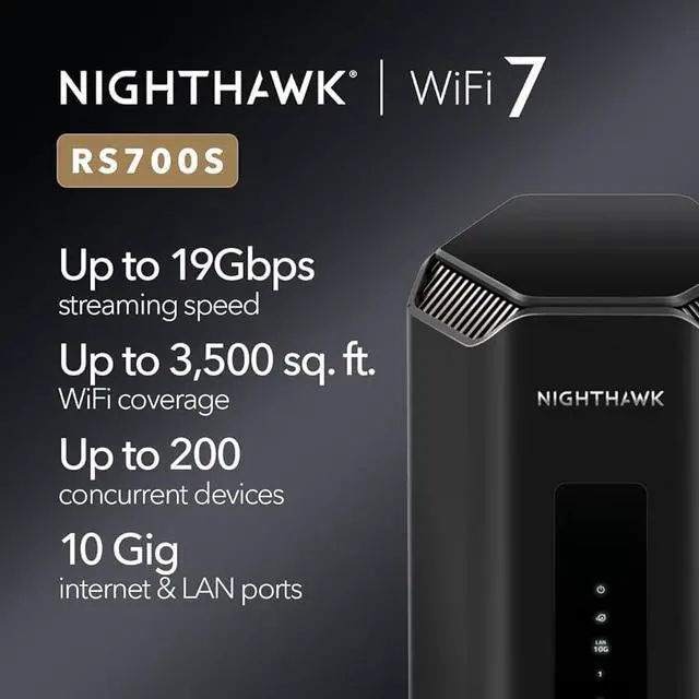 Alt view image 4 of 6 - NETGEAR Nighthawk WiFi 7 Wireless Router IEEE 802.11be