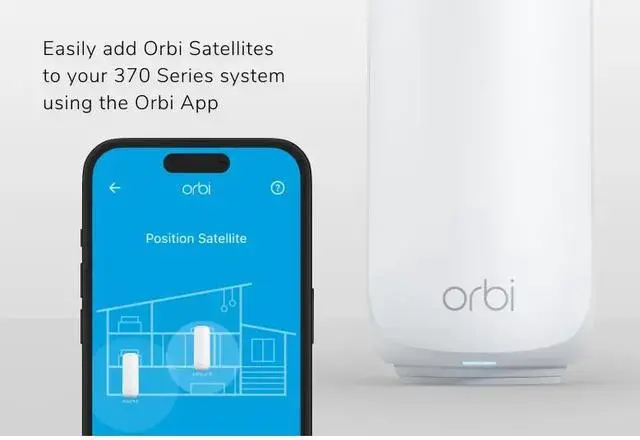 Alt view image 6 of 6 - NETGEAR Whole Home Dual-band Mesh WiFi 7 Add-on Satellite, RBE370-100NAS