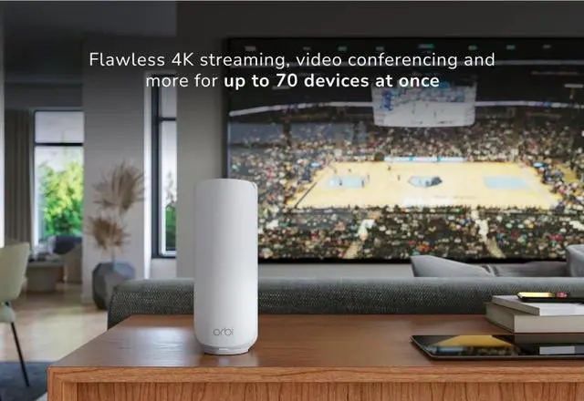 Alt view image 3 of 7 - Netgear Orbi 370 Series Dual-Band WiFi 7 Mesh (3-Pack) Orbi WiFi 7 Router RBE371 + 2x Orbi WiFi 7 Satellite RBE370