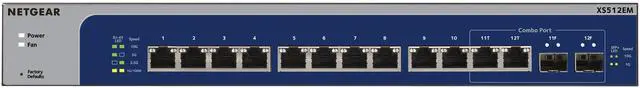 Alt view image 2 of 7 - Netgear XS512EM 12-Port 10G-Gigabit/Multi-Gigabit Ethernet Easy Smart Switch Managed with 2 SFP+ Combo Ports, XS512EM-200NAS