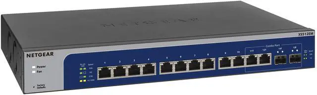 Alt view image 4 of 7 - Netgear XS512EM 12-Port 10G-Gigabit/Multi-Gigabit Ethernet Easy Smart Switch Managed with 2 SFP+ Combo Ports, XS512EM-200NAS