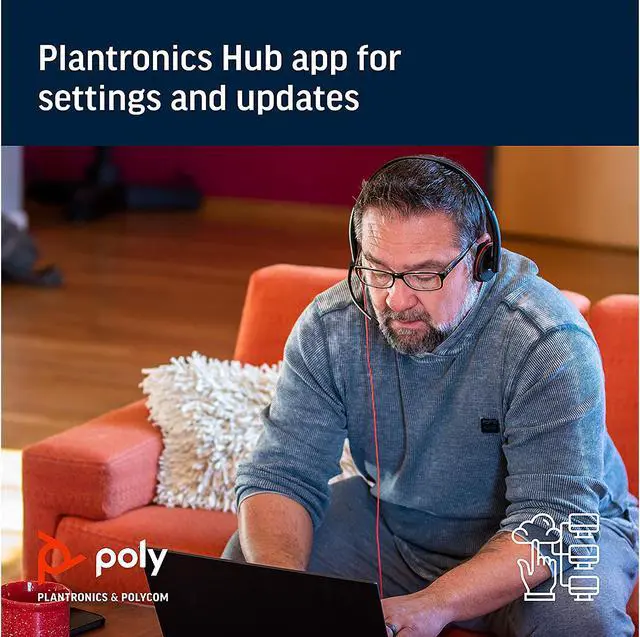 Alt view image 4 of 6 - Poly - Blackwire 3220 - Wired Dual-Ear (Stereo) Headset (Plantronics) with Boom Mic - USB-A to connect to your PC and/or Mac