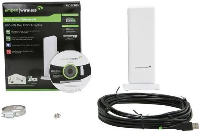 Alt view image 5 of 5 - Amped Wireless UA600EX High Power Wireless-N 600mW Pro USB Adapter
