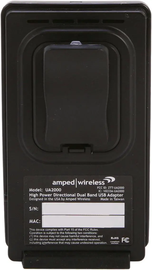 Alt view image 4 of 6 - Amped Wireless UA2000 High Power Wireless-N Directional Dual Band USB Adapter