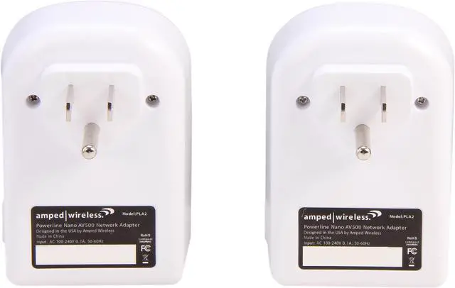 Alt view image 4 of 5 - Amped Wireless PLA2 Powerline Nano AV500 1-Port Network Adapter Kit, Up to 500Mbps