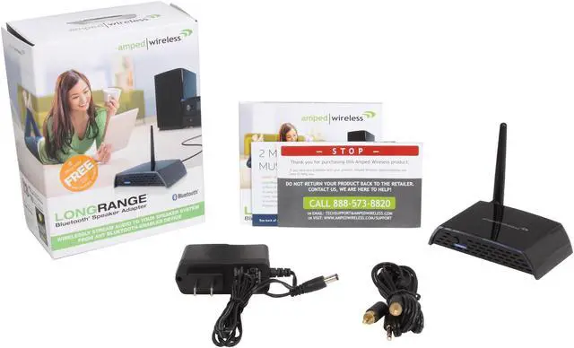 Alt view image 7 of 6 - Amped Wireless BTSA1 Long Range Bluetooth Speaker Adapter