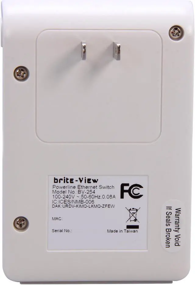 Alt view image 5 of 12 - brite-View BV-210C Mini Powerline AV Ethernet Network Adapter Kit (Bridge+Switch) Up to 200Mbps