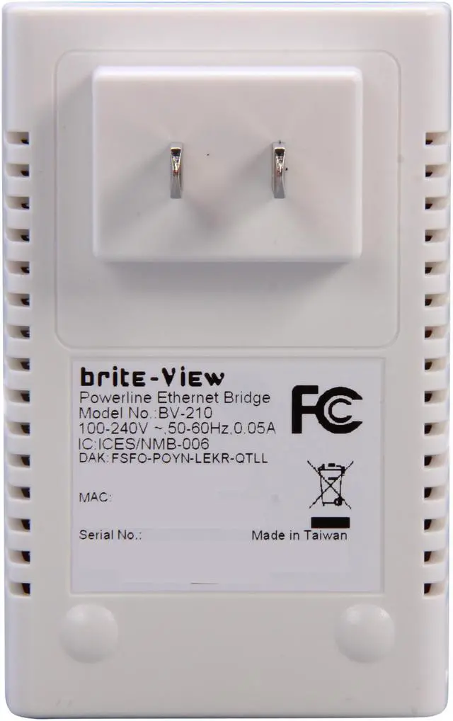 Alt view image 10 of 12 - brite-View BV-210C Mini Powerline AV Ethernet Network Adapter Kit (Bridge+Switch) Up to 200Mbps