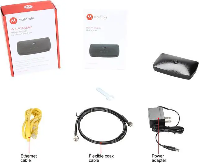 Alt view image 10 of 10 - Motorola MOCA Adapter for Ethernet Over Coax, 1,000 Mbps Bonded 2.0 MoCA (Model MM1000)