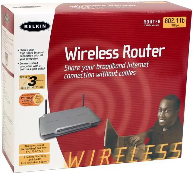 Alt view image 5 of 5 - BELKIN F5D6231-4 Wireless Cable/DSL Gateway Router IEEE 802.3 Ethernet, IEEE 802.3u Fast Ethernet, IEEE 802.11b
