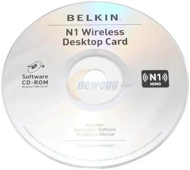Alt view image 5 of 6 - BELKIN F5D8001 N1 Wireless Desktop Card IEEE 802.11b/g, IEEE 802.11n Draft 32bit PCI Up to 300Mbps Wireless Data Rates