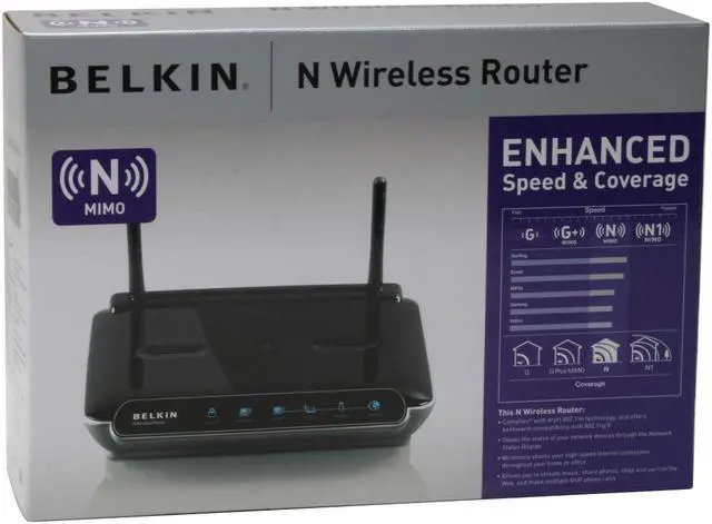 Alt view image 6 of 6 - BELKIN F5D8233-4 N Wireless Router IEEE 802.11b/g, IEEE 802.11n Draft