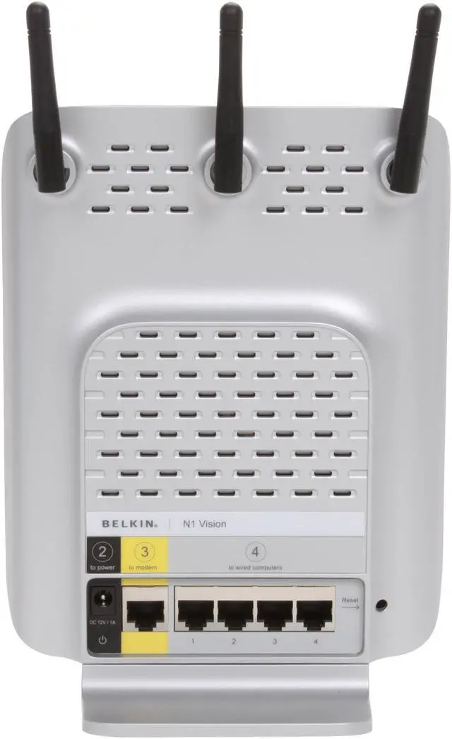Alt view image 4 of 5 - BELKIN N1 Vision F5D8232-4 802.11b/g/n Wireless Gigabit Router up to 300Mbps/ Easy to Read Display