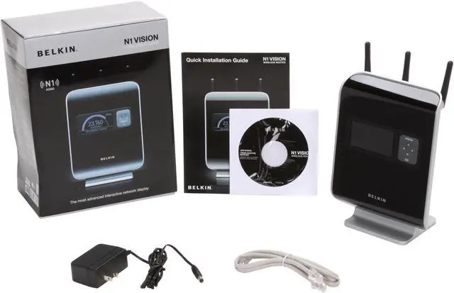 Alt view image 5 of 5 - BELKIN N1 Vision F5D8232-4 802.11b/g/n Wireless Gigabit Router up to 300Mbps/ Easy to Read Display