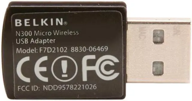 Alt view image 4 of 5 - Belkin F7D2102 N300 Micro Wireless N USB Adapter